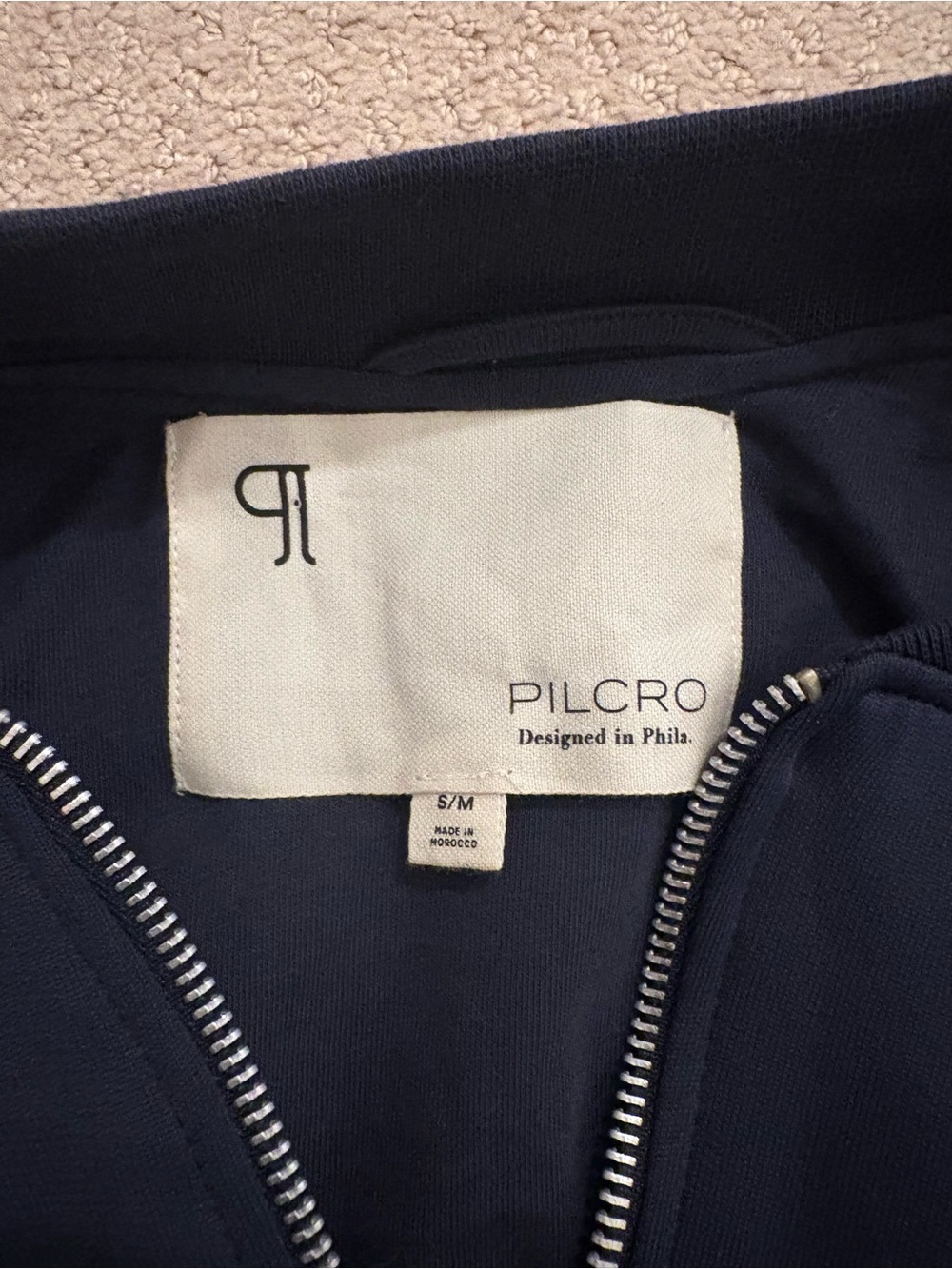 Pilcro Bubble Bomber Jacket Navy Blue S/M Anthropologie - Picture 4 of 5